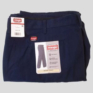 Wrangler Pants Men's Size 44 x 32 Relaxed Fit Navy Blue Workwear NEW